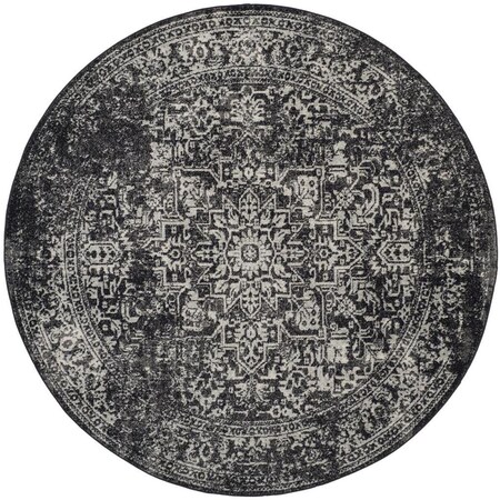 Safavieh Evoke Power Loomed Round Area Rug Black & Grey - 5 ft.-1 in. x 5 ft.-1 in. EVK256R-5R